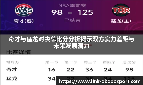 奇才与猛龙对决总比分分析揭示双方实力差距与未来发展潜力